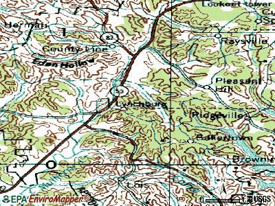 Lynchburg topographic map