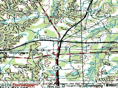 Middleton topographic map