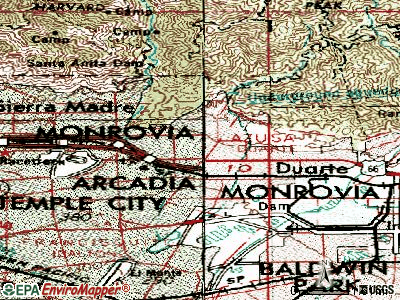 Monrovia topographic map