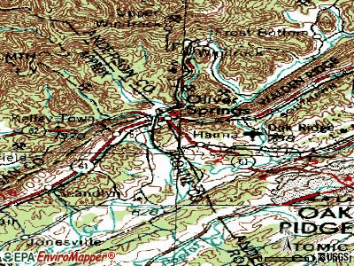 Oliver Springs topographic map