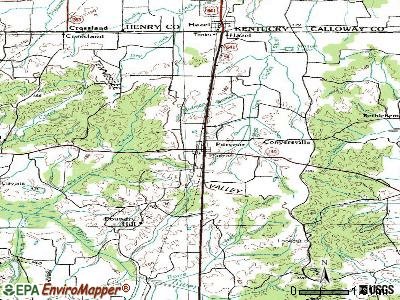 Puryear topographic map