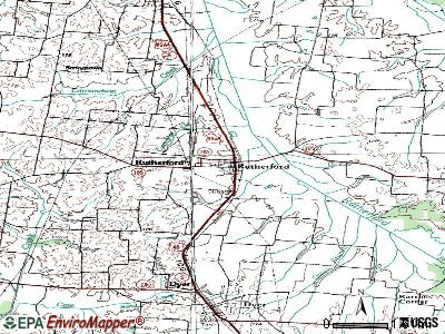 Rutherford topographic map