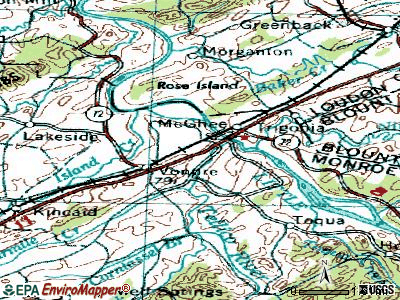 Vonore topographic map