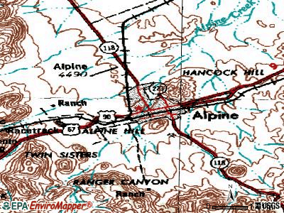 Alpine topographic map