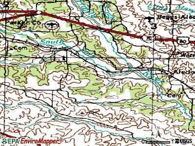 Annetta topographic map