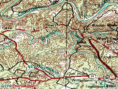 Barton Creek topographic map