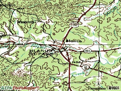 Blanco topographic map