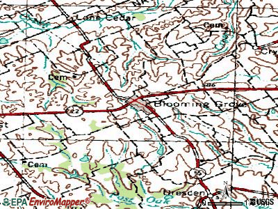 Blooming Grove topographic map