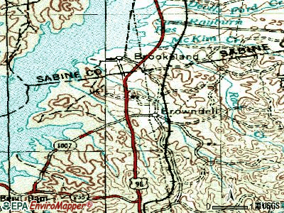 Browndell topographic map