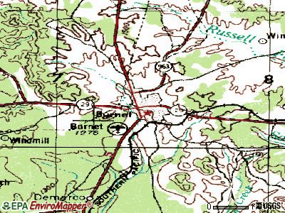 Burnet topographic map
