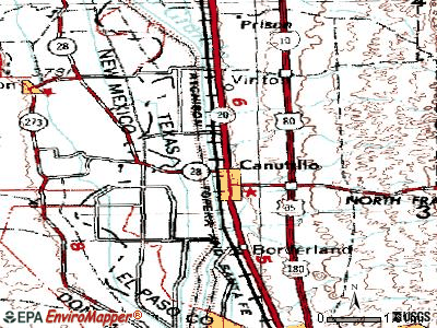 Canutillo topographic map