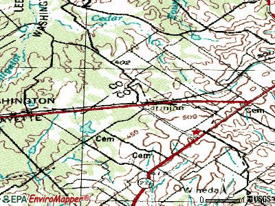 Carmine topographic map