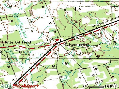 Charlotte topographic map