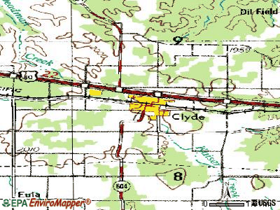 Clyde topographic map