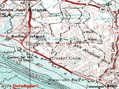 map of california coast. Newport Coast topographic map