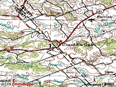 Cranfills Gap topographic map