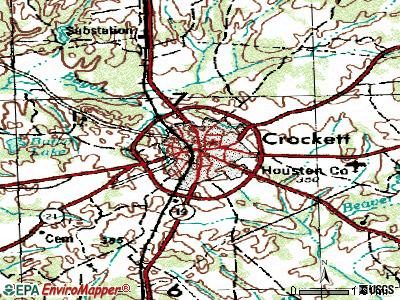 Crockett texas city map