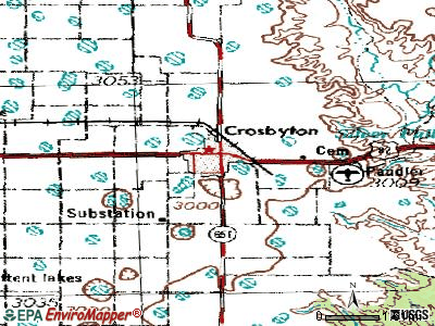 Crosbyton topographic map