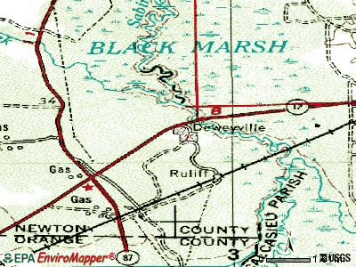 Deweyville topographic map
