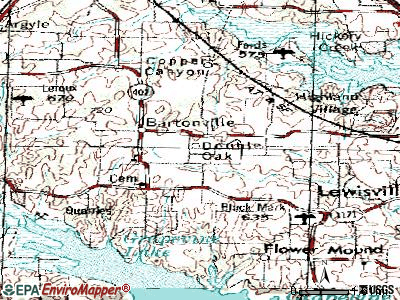 Double Oak topographic map