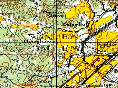 Hueytown topographic map