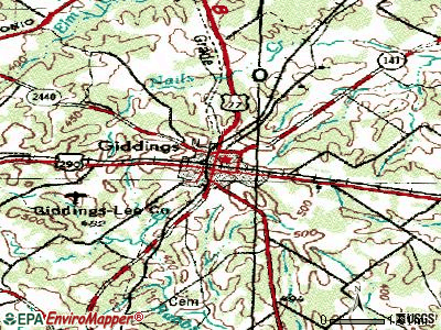 Giddings topographic map