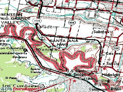 Granjeno topographic map