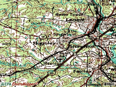 Huguley topographic map