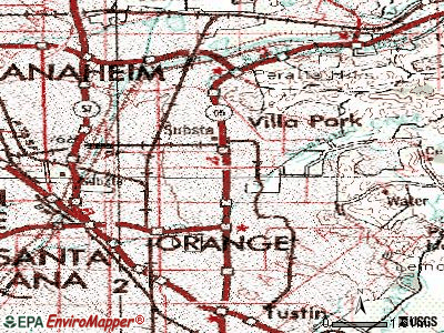 Orange topographic map