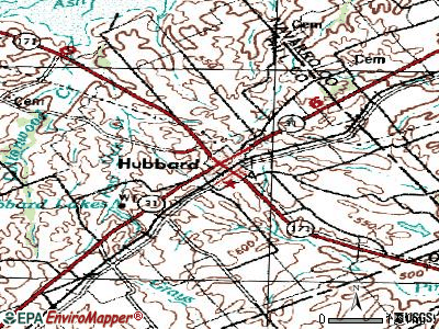 Hubbard topographic map
