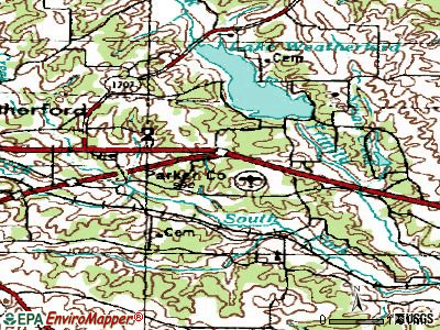 Hudson Oaks topographic map
