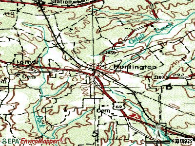 Huntington topographic map