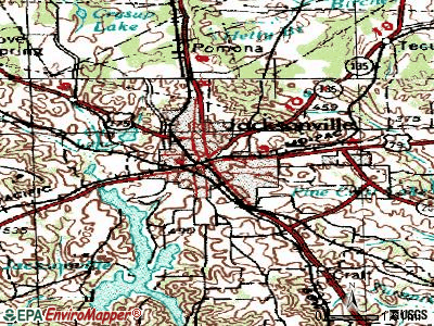 Jacksonville topographic map