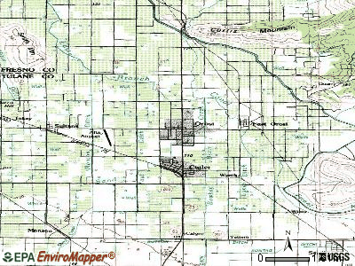 Orosi topographic map