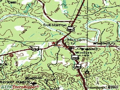 Johnson City topographic map