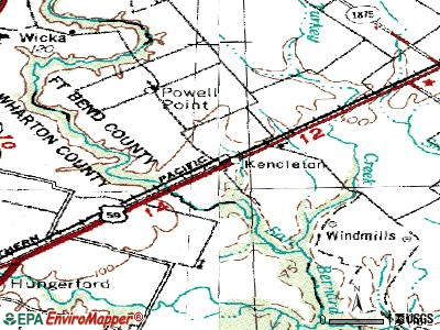 Kendleton topographic map