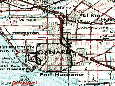 Oxnard topographic map