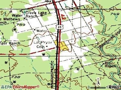 La Pryor topographic map