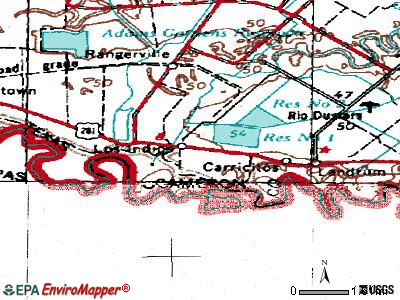 Los Indios topographic map