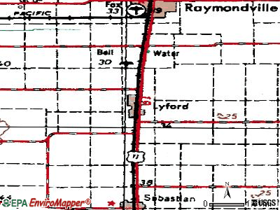 Lyford topographic map