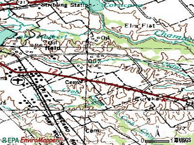 Mildred topographic map