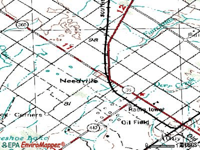 Needville topographic map