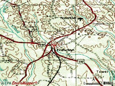 Newton topographic map