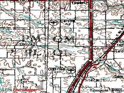 Oak Leaf topographic map