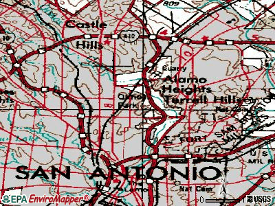 Olmos Park topographic map