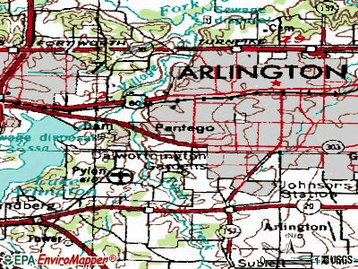 Pantego topographic map