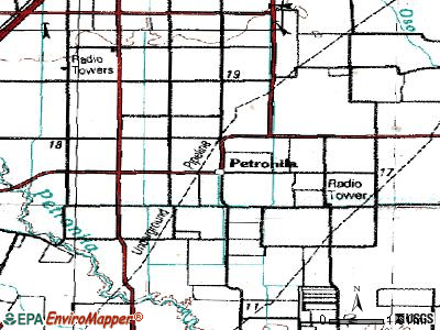 Petronila topographic map