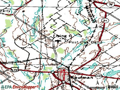 Post Oak Bend City topographic map
