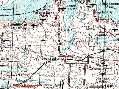 Pottsboro topographic map