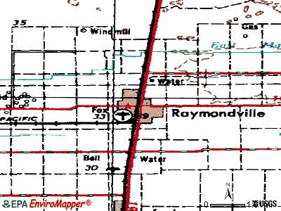 Raymondville topographic map